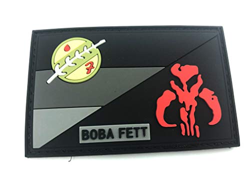 Deutschland Deutsch Flagge Kopfgeldjäger Boba Fett Mandalorian Bantha Schädel PVC Airsoft Paintball Klettverschluss-Flecken Kader Patch (Schwarz) von Patch Nation