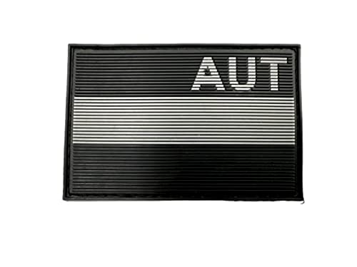 Österreich AUT Unterdrückte Flagge Airsoft PVC Klettverschluss-Flecken Patch (Schwarz) von Patch Nation