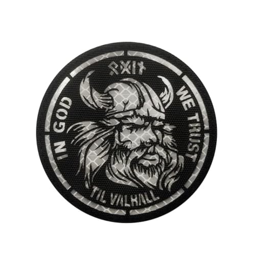 Patch Nation In God We Trust Till Valhalla Viking Airsoft Paintball Laser Cut Patch (reflektierend) von Patch Nation