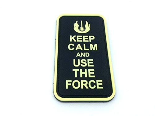 Patch Nation Keep Calm and Use The Force Leuchten im Dunkeln PVC Airsoft Paintball Klett Emblem Abzeichen von Patch Nation