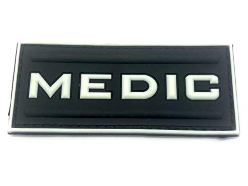 Patch Nation Medic PVC Airsoft Paintball Klett Emblem Abzeichen Flicken (Im Dunkeln leuchten) von Patch Nation