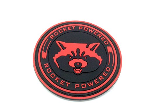 Rocket Powered Guardians of The Galaxy Cosplay PVC Klett Emblem Abzeichen Moral Patch (Rot) von Patch Nation