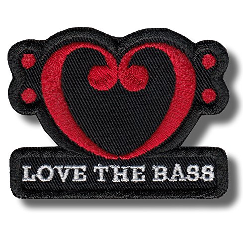 Love the bass - Bestickter Aufnäher, patch 7x5 cm von Patch-shop