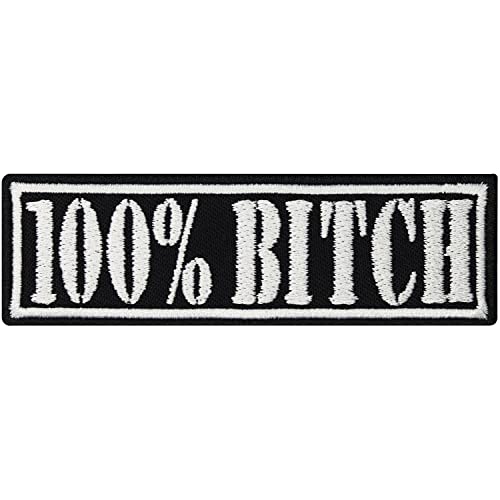 100 % Prozent BITCH Bad Ass Girl Lady Biker Rockerbraut Aufnäher Patch von Individual Software