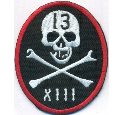 13 Lucky Number 13 Crossed Bones Pirate Biker Motorcycle Aufnäher Patch death head von Patch