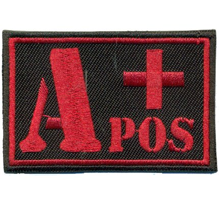 A+POS Blutgruppe Positiv Military Survivor Biker Rotkreuz Abzeichen Aufnäher von Individual Software