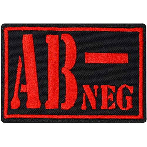 AB NEG Blutgruppe AB Negativ Military Survivor Biker Rotkreuz Abzeichen Aufnäher von Patch