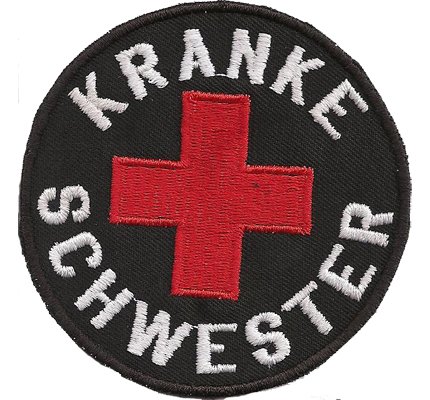 Krankenschwester Patch - Kranke Schwester - Biker Patches zum aufnähen/aufbügeln l Lustige Kutten Aufnäher Aufbügler für alle Stoffe & Leder l Rotes Kreuz Aufbügelbilder l 80x80mm von Patch