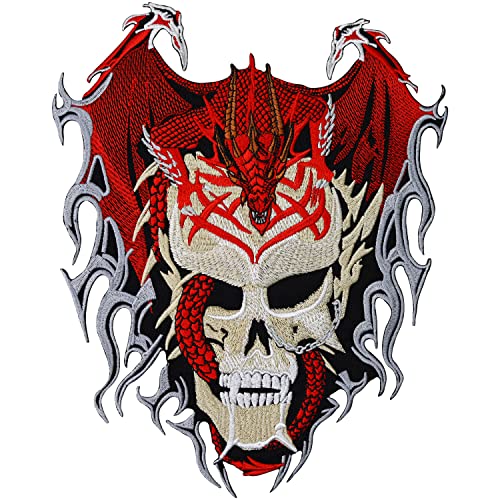 Dragon Skull Head Tattoo Tribal Rockabilly Biker Death Metal BACKPATCH Aufnäher von Individual Software