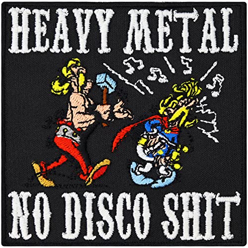 Patch Heavy Metal No Disco Shit Rockn Roll Asterix Comic Aufnäher Abzeichen von Patch