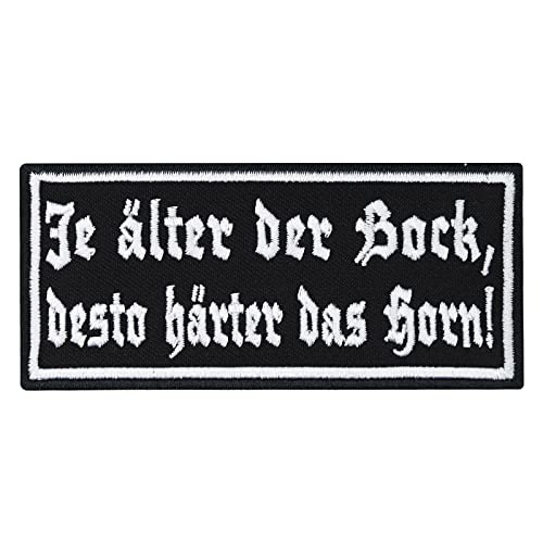 Je älter der Bock, desto härter das Horn Oldass Classic Biker MC Aufnäher Patch von Individual Software