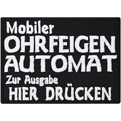 Mobiler Ohrfeigen Automat Hier Drücken Biker Kutte Motorrad Aufnäher Patch von Individual Software