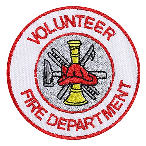 Patch Feuerwehr Aufnäher Stickerei - Freiwillige Feuerwehr Abzeichen - Volunteer Fire Department FFW Aufbügler & DIY Applikation für Uniform/Schutzweste/Jacke - 65x65mm von Patch