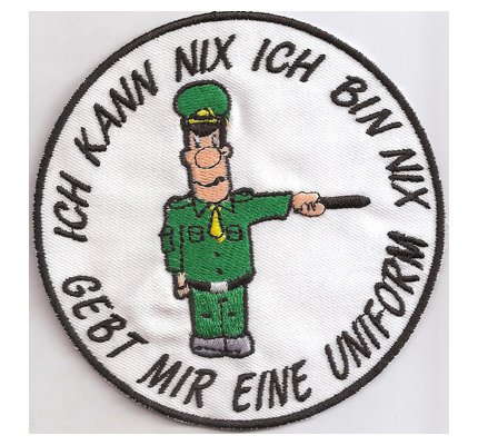 Patch Gebt Mir eine Uniform Ultras, Hooligans, Biker Anti Polizei Aufnäher von Individual Software