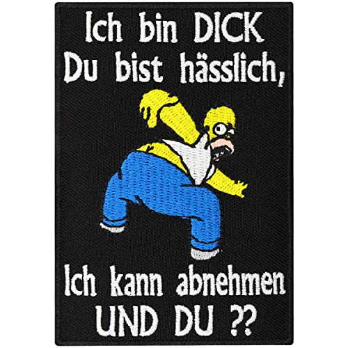 Patch Ich Bin Dick, Du Hässlich, Homer Simpson Biker Rocker Kutte Aufnäher von Patch