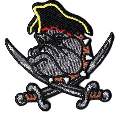 Pirate Bulldog Hund Pirates Hut Sebel Biker Rockabilly Patch Aufnäher Aufbügler von Individual Software