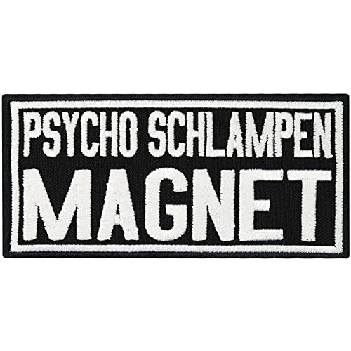 Psycho Schlampen Magnet OldLady Biker Rocker Girl Aufnäher Patch Aufbügler von Patch