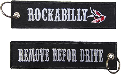 Rockabilly Remove Before Drive Biker Aufnäher gestickter Schlüsselanhänger Patch von Lupsty