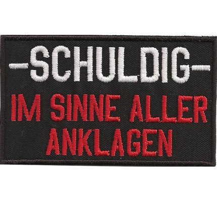 SCHULDIG im Sinne aller ANKLAGEN, 1% Prozenter Biker Rocker Patch Aufnäher von Individual Software