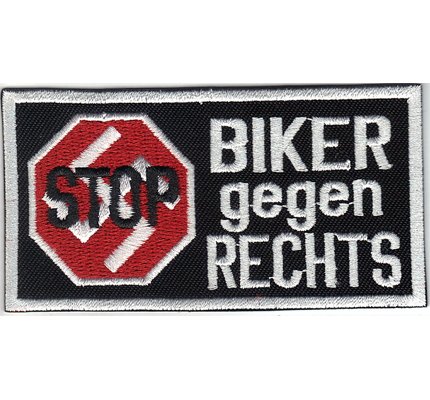 Stop Nazis Biker gegen Rechts Anti Hackenkreuz Motorradfahrer Aufnäher Patch von Patch