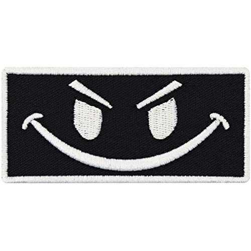 Smiley Angry Bad Mad Smilies Biker Rockabilly Punk Anarchy Patch Aufnäher von Patch