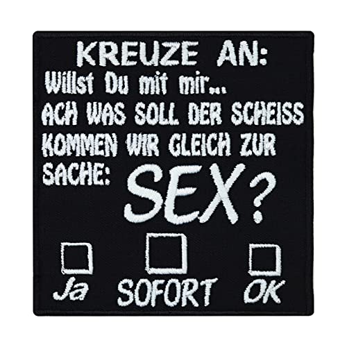 Toripor Kreuze An: Willst du Sex Ja Nein Sofort Biker Rocker Spruch Kutte Aufnäher L von Patch