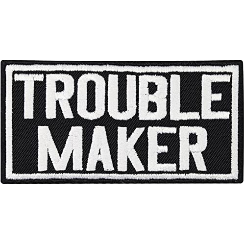 Trouble Maker Vintage Heavy Metal Biker Rocker Kutte Spruch Patch Aufnäher von Patch