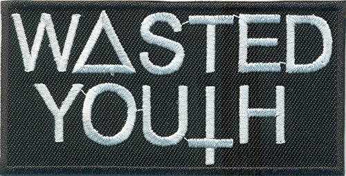 WASTED YOUTH Slouch SLANG Hardcore Punk Heavy Metal Biker Rocker Aufnäher Patch von Patch