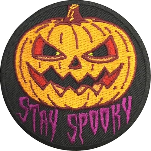 PatchClub Aufnäher, Motiv: Halloween-Kürbis-Aufnäher, 7,6 cm – zum Aufbügeln oder Aufnähen – bestickter Aufnäher von PatchClub