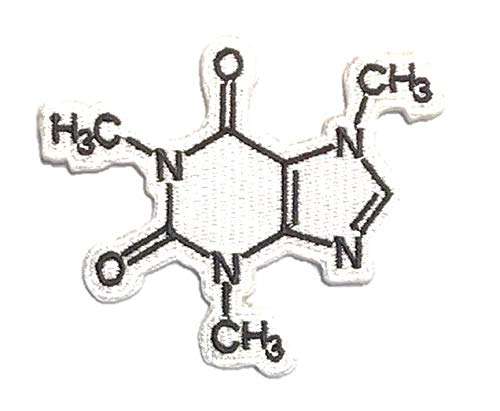 PatchClub Kaffeeliebhaber Molekül Patch - Vollständig bestickt, zum Aufbügeln / Aufnähen - Chemie, Wissenschaft, Kaffee Geschenke für Tragetasche, Rucksack von PatchClub