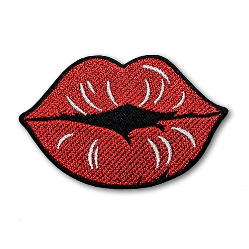 PatchDeeDee Pretty Red Lips Kiss Sexy Girls Lady Mouth Lipstick Cute Cosmetics Iron Sew on Embroidered Applique Patch for Jeans Jackets Clothing von PatchDeeDee