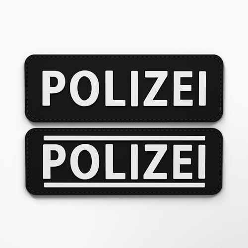 Patch Force - Polizei Ausrüstung - Polizei Patch als Abzeichen für Polizeiuniform, Polizeiweste, Einsatztasche, Jacke oder Rucksack - 3D rubber klett patch - 12 x 4 cm von Patch Force