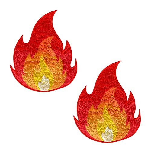 PatchMommy Flamme Feuer Patch Aufnäher Applikation Bügelbild - Set 2 Stück von PatchMommy