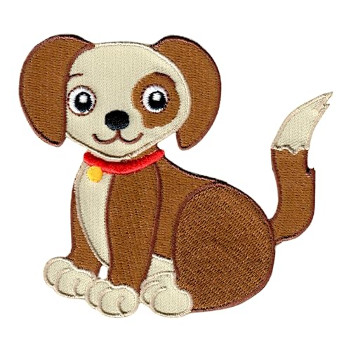 PatchMommy Hund Hündchen Patch Aufnäher Applikation zum Aufbügeln Bügelbild - für Kleidung Jeans Jacken Kinder Baby von PatchMommy