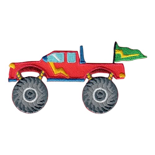 PatchMommy Monster Truck Patch Aufnäher Applikation zum Aufbügeln Bügelbild - für Kleidung Jeans Jacken Kinder Baby von PatchMommy