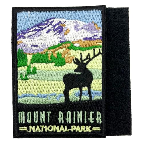 PatchShake Aufnäher Mount Rainier National Park, Reise, bestickt, Klettverschluss, 7,6 cm von PatchShake