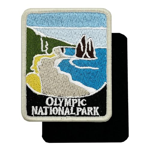 PatchShake Aufnäher mit Klettverschluss, Motiv: Olypic National Park, Reise, bestickt, 7,6 cm von PatchShake