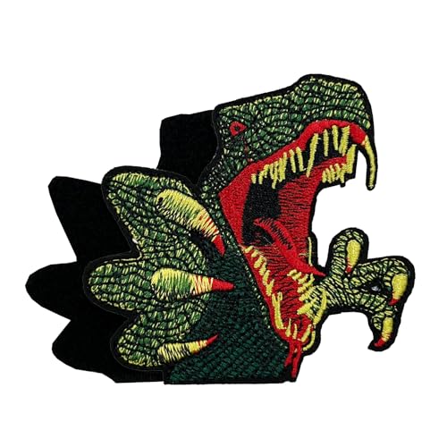 PatchShake T-Rex Tyrannosuarus Dinosaurier, bestickt, Klettverschluss, 8,9 cm von PatchShake