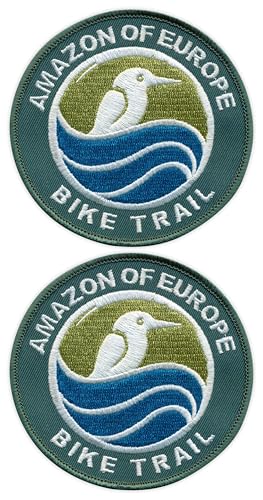 2er-Set – Amazon of Europe – Fahrradweg – Bügeln/Heißsiegel-Rückseite – bestickter Aufnäher/Abzeichen/Emblem von Patchion