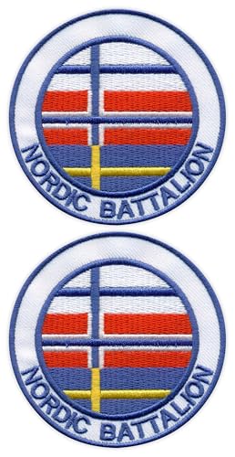 2er-Set – Patchion Nordic Bataillon – Aufnäher – bestickter Aufnäher/Abzeichen/Emblem von Patchion