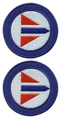 2er-Set – Royal Norwegische Luftwaffe – rund – Bügeln/Heißsiegelrückseite – bestickter Aufnäher/Abzeichen/Emblem von Patchion