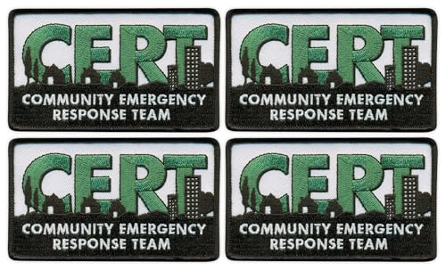 4er-Set – Patchion CERT – Community Emergency Response Team – Aufnäher – bestickter Aufnäher / Abzeichen / Emblem von Patchion