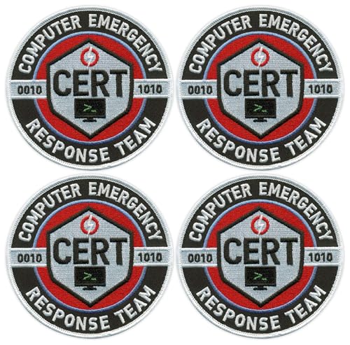 4er-Set – Patchion CERT – Computer Emergency Response Team – Aufnäher – bestickter Aufnäher/Abzeichen/Emblem von Patchion