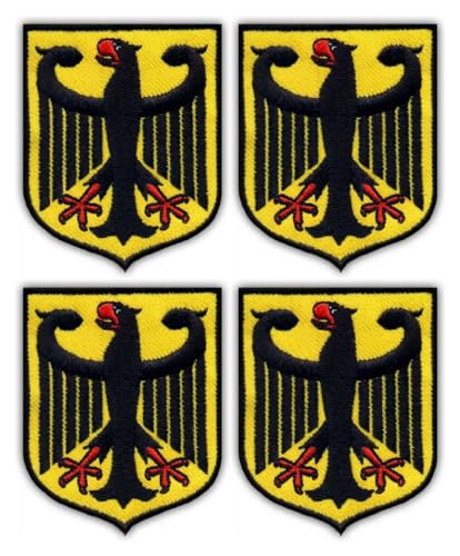 4er Set - Wappen Deutschland - Aufnäher - Bestickter Patch / Abzeichen / Emblem von Patchion