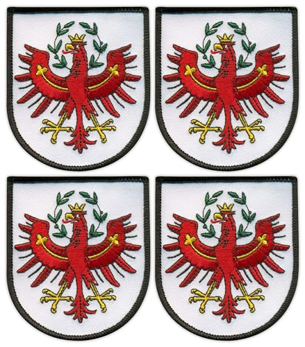 4er Set - Wappen Tirol - Aufnäher - Bestickter Patch / Abzeichen / Emblem von Patchion