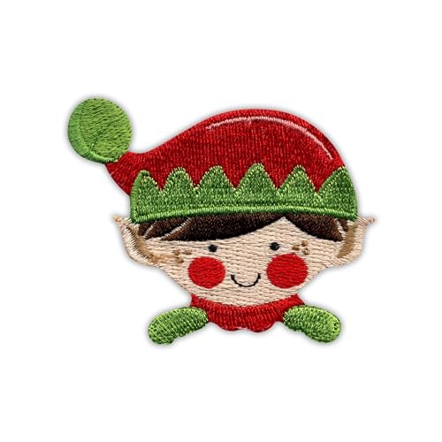 Aufnäher, Motiv: Weihnachtselfe, zum Aufbügeln auf der Rückseite, bestickt, Patches von Patchion