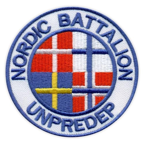 Aufnäher/Abzeichen/Emblem, Motiv: Nordisches Bataillon, Bügeln/Heißsiegelrückseite, bestickt von Patchion