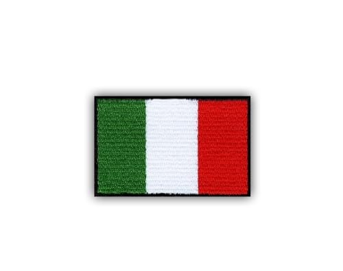 Patchion Klein Italien-Flaggen-Patch, 3,3 x 2,2 cm, Hot Cut Rand, Iron-on oder Sew-on, Grün, Weiß, Rot von Patchion