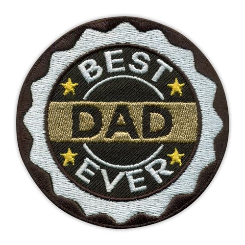 Bestickter Aufnäher mit Aufschrift "Best Dad Ever" von Patchion