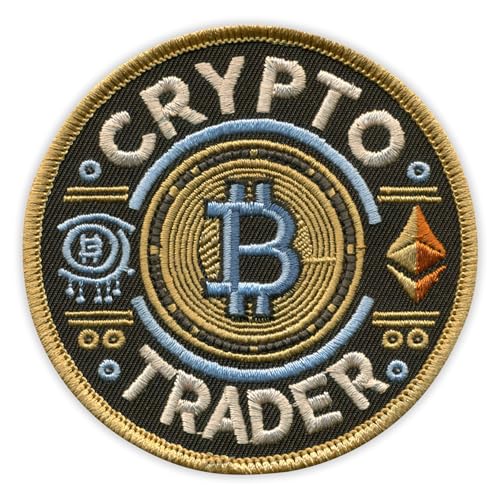 Crypto Trader – runde Form – Bügeln/Heißsiegel-Rückseite – bestickter Aufnäher/Abzeichen/Emblem von Patchion